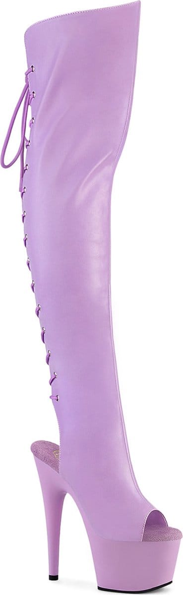 Pleaser - ADORE-3019 Plateau Overknee Laarzen - US 6 - 36 Shoes - Paars