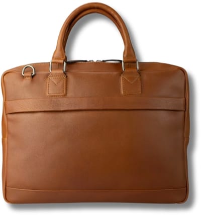Leren Laptoptas 15.6 Inch Cognac - Vaderdag Cadeau voor Vader - Echt Leer - Afneembare Schouderband - Just Lioné Mathé