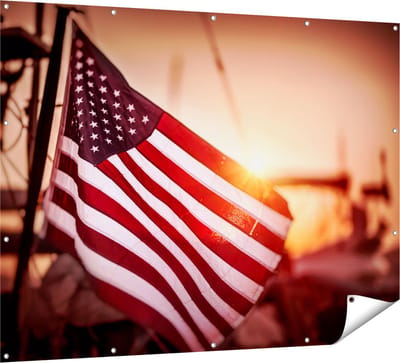 Gards Tuinposter Amerikaanse Vlag - Verenigde Staten - 160x120 cm - Tuindoek - Tuindecoratie - Wanddecoratie buiten - Tuinschilderij