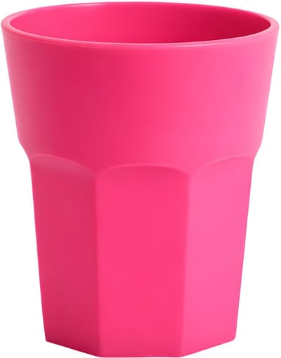 Plasticforte onbreekbaar drinkglas - kunststof - roze - 360 ml - drinkglazen - lichtgewicht - 9 x 10 cm - stapelbaar