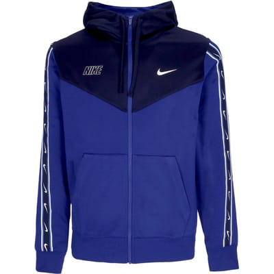 Trainingsjack voor heren met capuchon, sportkleding, Repeat Sw Pk, capuchon met volledige ritssluiting, diep koningsblauw/zwartblauw/wit