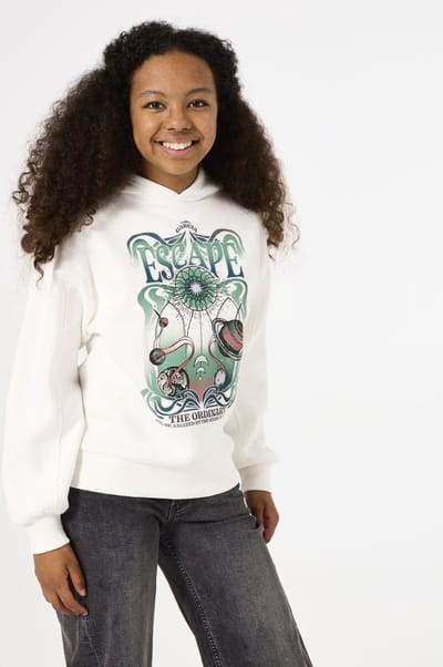 GARCIA Meisjes Chest print Sweater Wit Long mouw