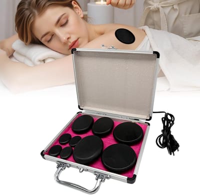 Complete Hot Stone Massage Set met 9 Basalt Massage Stenen en Verwarmingscase voor SPA, Wellness en Ontspanning