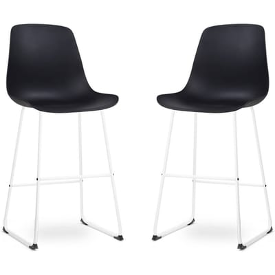 Nolon Nino-Pip barkruk zwart - wit onderstel 75 cm - set van 2