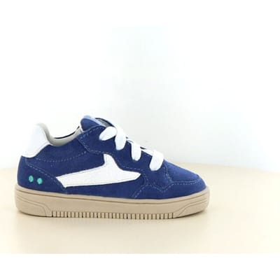 BunniesJR 226206-420 Jongens Lage Sneakers - Blauw - Leer - Veters