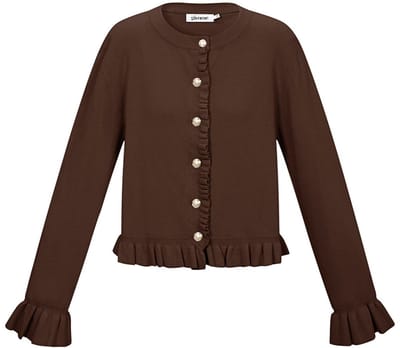 Comfortabel Gebreid Damesvest 'De Liefdevolle Ruchecardigan' met Goudkleurige Knopen - Bruin - Maat S/M