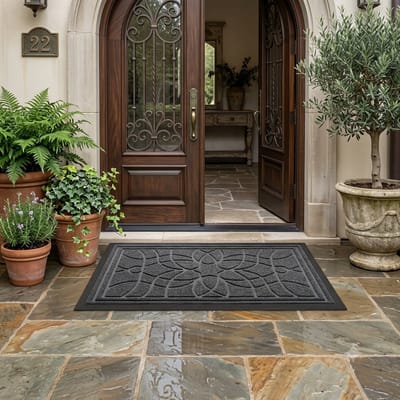 Maison Elara Deurmat Binnen Antislip 44x75 cm - Waterabsorberend Wasbaar Schoonloopmat voor Voordeur Gang Entree, Grijs