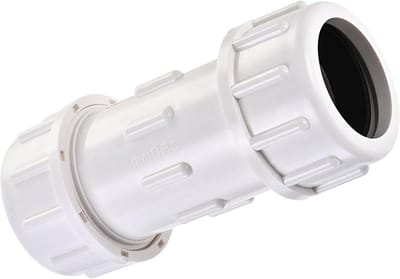 Compressie Koppeling voor Sanitair - Rechte PVC Pijp Montage Uitbreiding 50mm Wit en Duurzaam