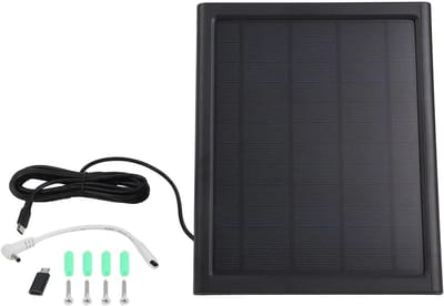 Zonnepaneel - Zonneoplader - Camera opladen - Monokristallijn silicium - 3 meter kabel - Zwart