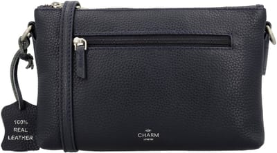 Charm London Washington Schoudertas - Crossbody - Leer - Praktisch - Leren Dames Tas - Blauw