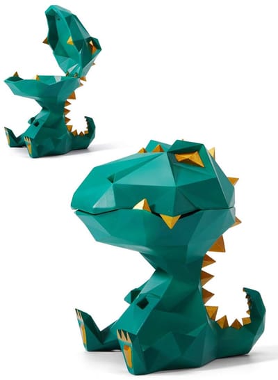 Koektrommel Koekjesblik Dinosaurus Figuur Decoratie Sculptuur Standbeeld Voor Huis Cedeau Giftbox 18cmH