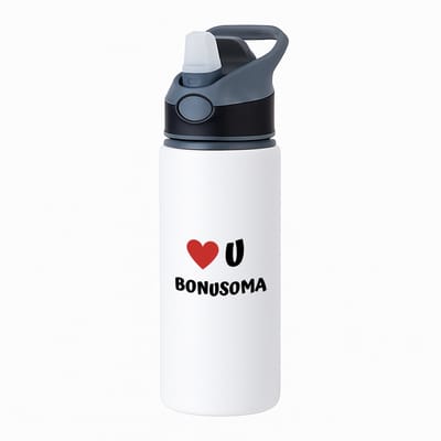 Hacebo® - love u bonusoma waterfles met rietje zwart - Oma - de liefste oma - verjaardag - cadeautje voor oma - oma artikelen - kado - geschenk - water fles - 650ML