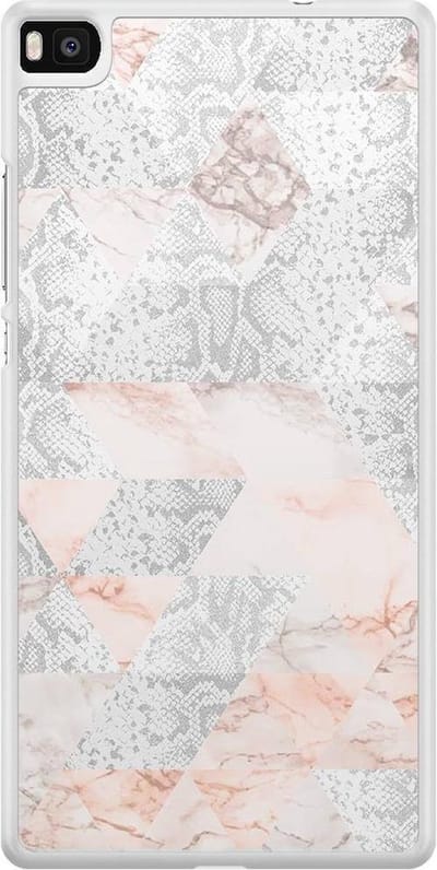 Casimoda® telefoonhoesje - Geschikt voor Huawei P8 - Snake Art - Zwart TPU hoesje - Backcover - Multi - Slangenprint