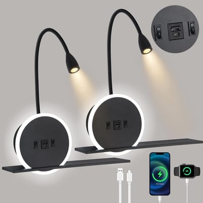Bedlampjes Hoofdbord - Leeslampjes - Bedlamp Slaapkamer Volwassenen - Grijs - Sfeerverlichting