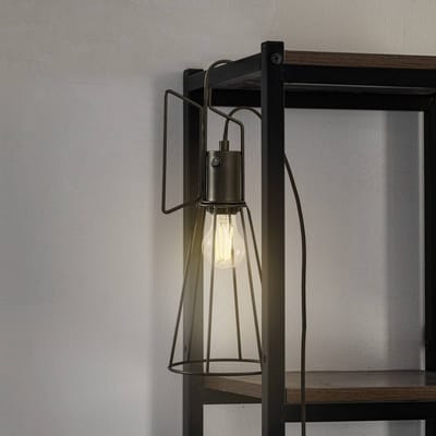 Lindby - Tafellamp - 1licht - IJzer - H: 42.6 cm - E27 - zwart