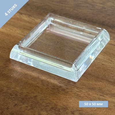 Serviprof meubelschotel - 57 x 57 mm - Transparant kunststof - Bescherming van tapijt - Inwendige maat 46 x 46 mm - 4 stuks