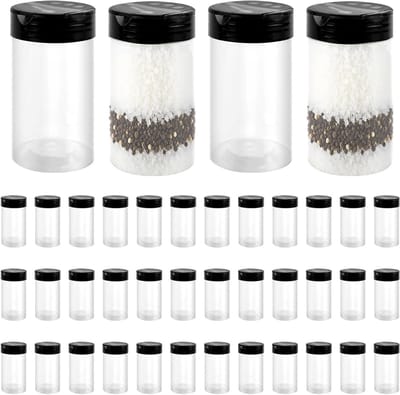 40 Stuks 200 ml Plastic Kruidenpotten met Shakerdeksels voor Specerijen, Zout en Paprika