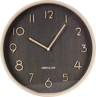 Wandklok Grijs 38 cm - Uurwerk - Keukenklok - Wand - Muur - Klok