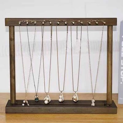 Houten Sieraden Display - Kettingen Houder - Sieraden Organiseren - Elegante Houten Stijl - Enkelzijdig