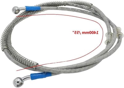 Motorfiets Remleiding - Remolie Slang - Veilige Remmen - Gevlochten RVS - 140 cm - Zwart