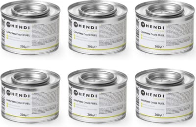 HENDI Brandpasta voor chafing dish – 6 stuks – ethanol – 3 uur brandduur – 200g