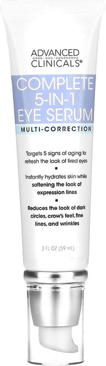 Advanced Clinicals Complete 5-in-1 Eye Serum – Alles-in-één Oogserum tegen Rimpels, Wallen & Donkere Kringen – 59ml
