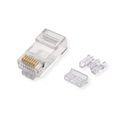 ROLINE modulaire connector niet afgeschermd Cat.6A (Class EA) voor massieve/soepele kabel, 10 St.