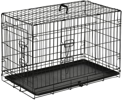 Autobench voor hond - Transportkrat - Autohondenkooi - Veiligheidsslot en afgeschuinde randen - Zwart