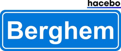 Hacebo - Plaatsnaam Sticker - 29x10 CM - Berghem sticker - Verkeersborden sticker - grappige cadeaus - Berghem