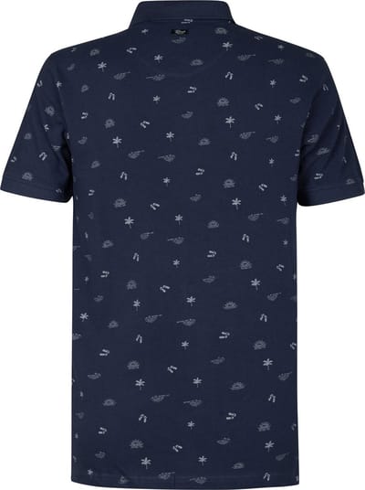Petrol Industries - Heren All-over Print Polo Outer Banks - Blauw - Maat S