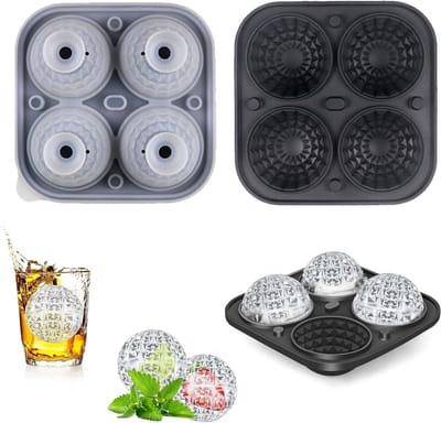 Siliconen ijsblokjesvorm met deksel voor diamant- en ronde ijsballen, BPA-vrij voor cocktails en whisky dranken