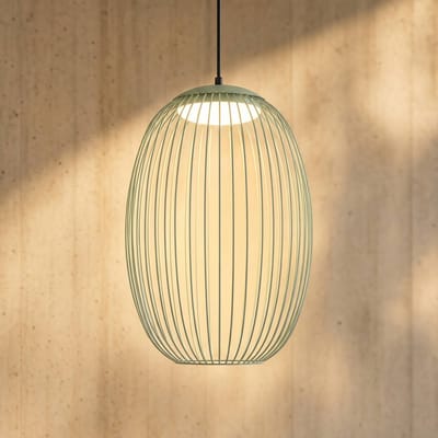 Lucande LED buiten hanglamp Richi, groen, Ø 35 cm, dimbaar