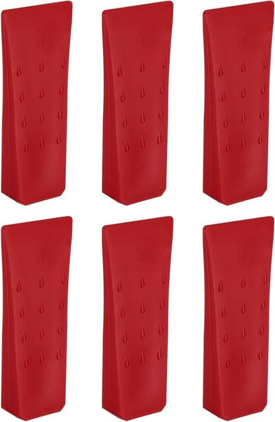 Kunststof valwiggen - Bosbouw wiggen - Bomen vellen - Slim design met weerhaken - 6 stuks 152 mm - Rood