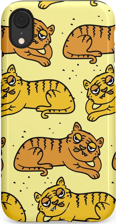 Casetastic hoesje geschikt voor Apple iPhone XR - Dubbellaagse bescherming - Tijger dromen - Fashion Case - Crème Goud Olijfgroen