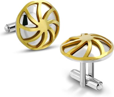 Amanto Manchetknopen Cor Gold - 316L Staal - Propeller - ∅20mm