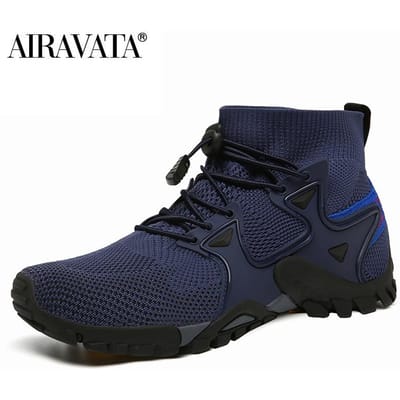 Heren Dames Trekking Wandelschoenen Sneldrogend Antislip Sneakers Bergbeklimmen Buitensportlaarzen Grote maat 36-47 42 donkerblauwe kleur
