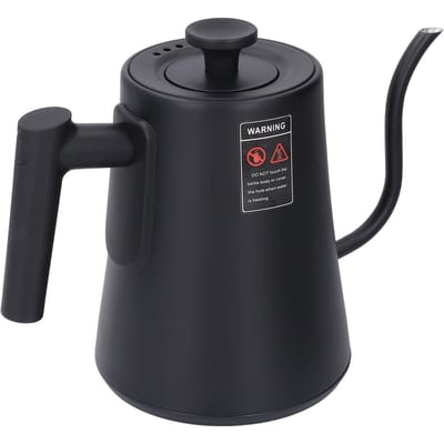 Bouilloire électrique à col de cygne en acier inoxydable 1200 W, chauffage rapide, contrôle précis de la température, écran LCD UK Plug black