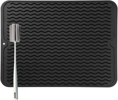Siliconen Afdruipmat 40×30 cm – Flexibele Droogmat voor Servies – BPA-vrij, Hittebestendig & Ruimtebesparend – Geschikt voor Keuken, Camper & Werkbladbescherming