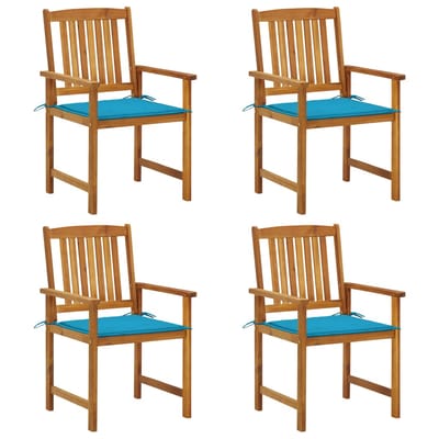 vidaXL - Tuinstoelen - 4 - st - met - kussens - massief - acaciahout