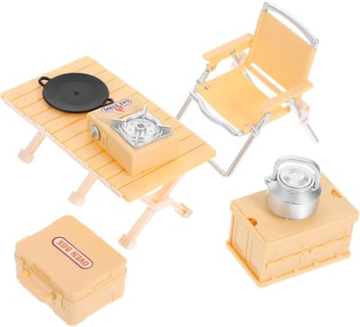 Miniatuur Speelkeuken - Kampeer Speelset - Buiten Spelen - Realistisch Fornuis - 9 x 4.5 x 4.5 cm - Geel