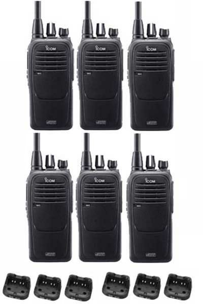 Set van 6 com IC-F29DR3 Digitaal DPMR en PMR446 IP67 portofoons