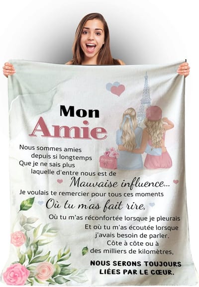 Zachte Gepersonaliseerde Plaid voor Vriendin - Warm en Uniek Geschenk voor Verjaardag of Kerst