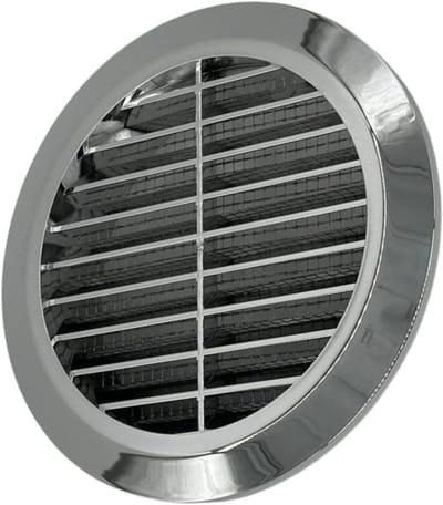 Rond Ventilatie Rooster Ø100mm - Chroom Zilver - Met Insectennet - Afvoer- en Toevoerlucht