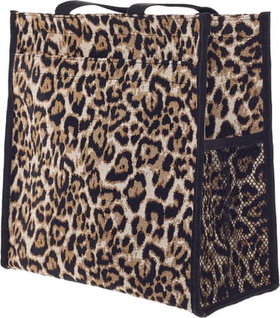 Cityshopper - Schoudertas - luxe gobelinstof – Leopard – Luipaard – Bruine vlekken