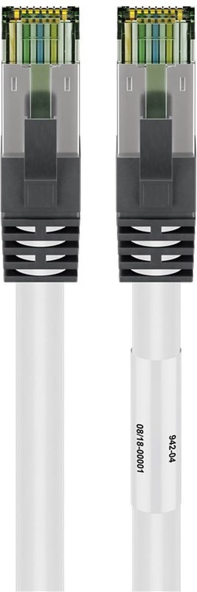 Premium S/FTP CAT8.1 40 Gigabit netwerkkabel / wit - LSZH - 7,5 meter