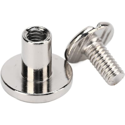200 Sets Chicago Schroeven 9.5x8mm DIY Uniforme Coating Messing Leder Schroef Klinknagels Ronde Kop Koper zilver