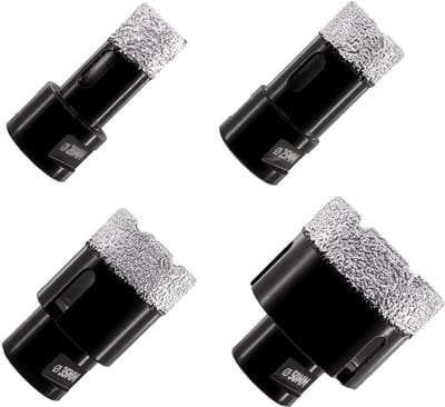 Diamantboorkroonset voor Porselein, Tegels en Marmer - 4 Stuks, 20/25/35/50 mm