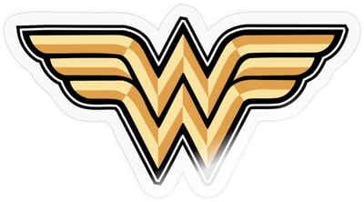DC Comics Wonder Woman Origineel Logo Sticker maat S (10 x 10 cm)