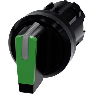 Siemens 3SU10022BL400AA0 3SU1002-2BL40-0AA0 Knevelschakelaar Kunststof frontring, Verlicht Knevel Zwart, Groen 2 x 45 ° 1 stuk(s)