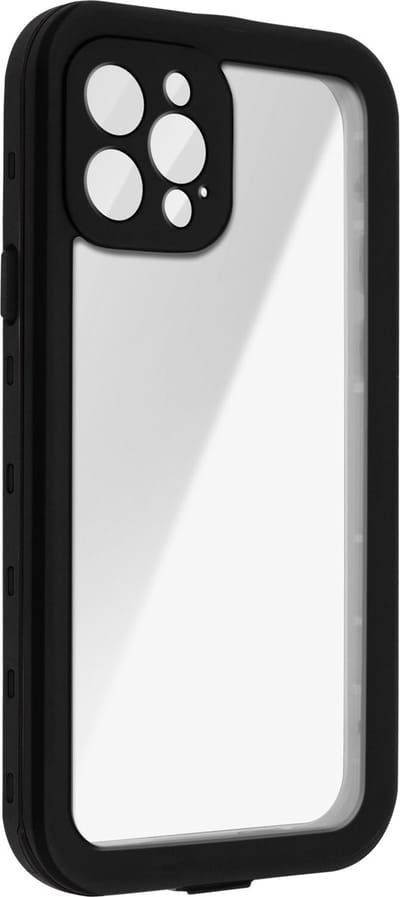Redpepper, Hoesje Geschikt voor iPhone 12 Pro Waterdicht met Schermbescherming, Zwart